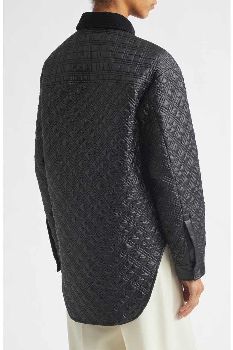 Quilted Shirt Jacket, Alternate, color, BLACK