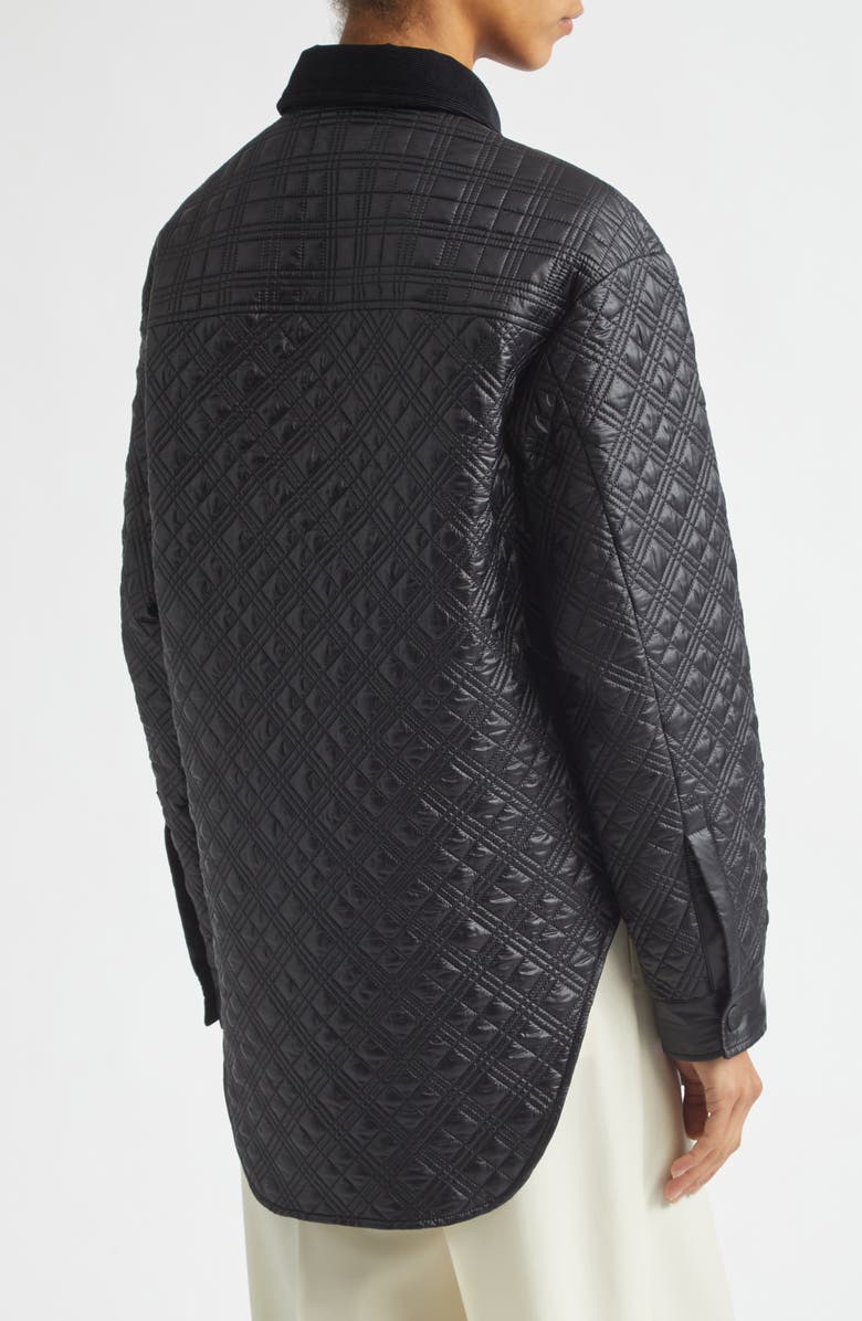 Moncler Quilted Shirt Jacket, Alternate, color, Black