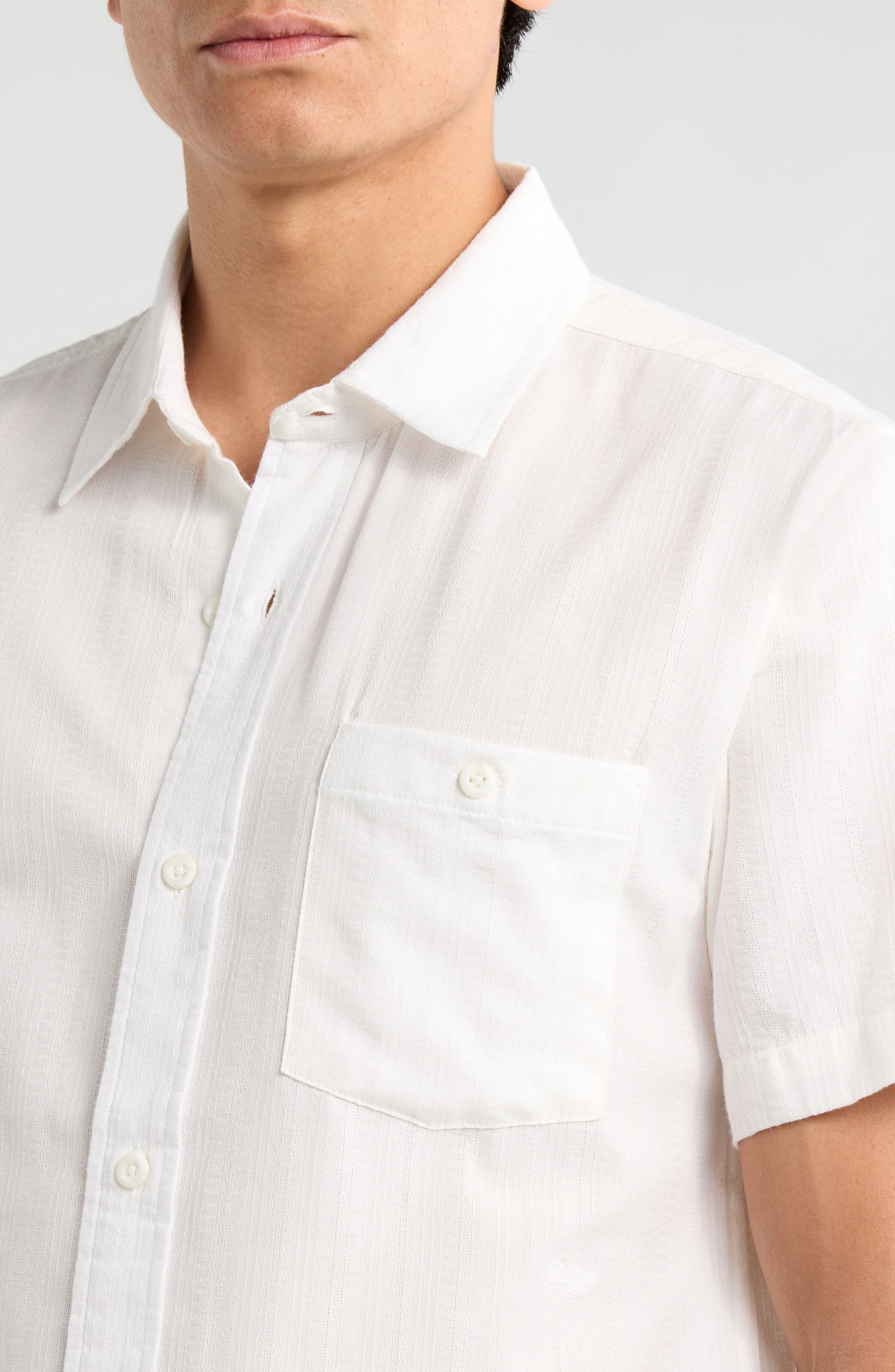 Caldera Stripe Jacquard Short Sleeve Button-Up Shirt - image 2