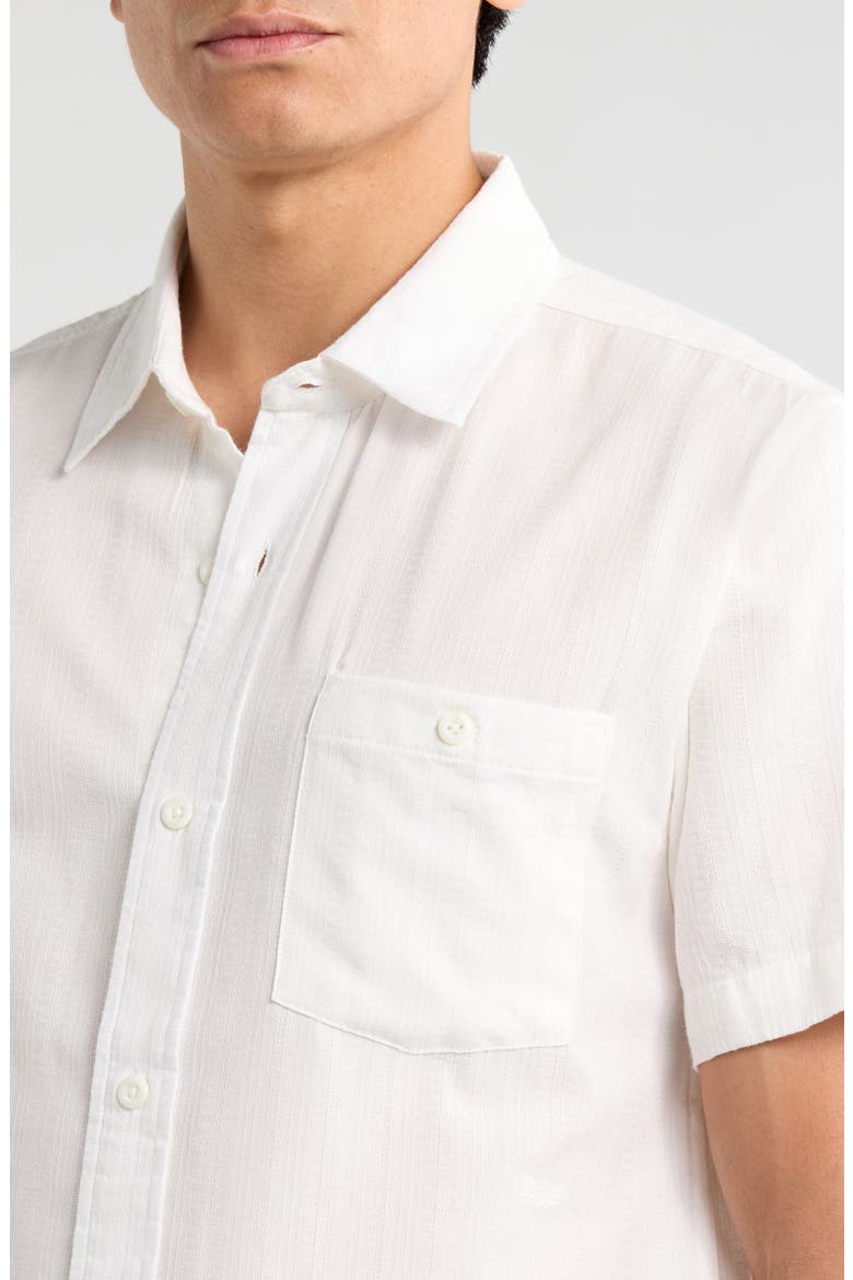 Caldera Stripe Jacquard Short Sleeve Button-Up Shirt, Alternate, color, VINTAGE WHITE