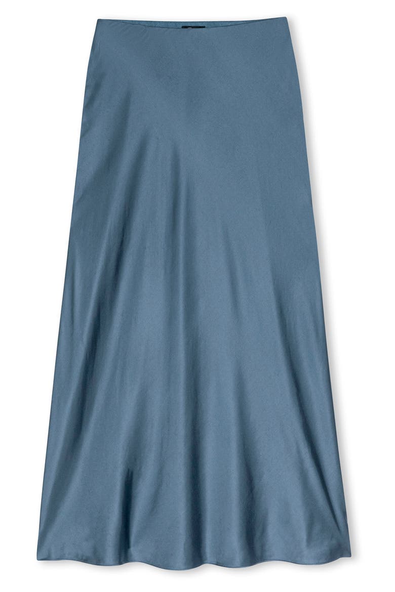 Anya Satin Midi Skirt, Alternate, color, ATLANTIC
