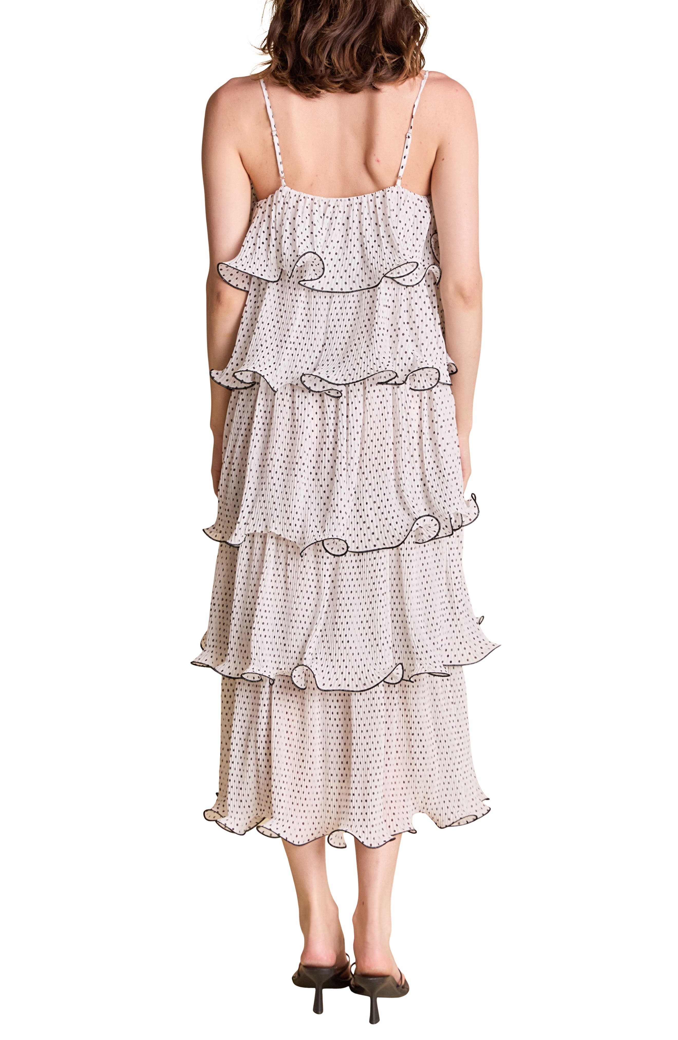 Polka Dot Wired Ruffle Tiered Dress - image 2