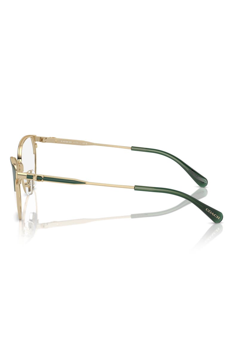 COACH 54mm Cat Eye Optical Glasses, Alternate, color, Gold / Pine Tree / Demo Lens