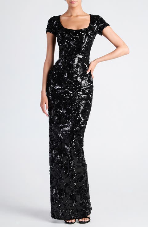 Danny Sequin Column Gown