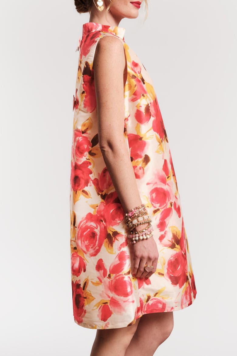 Diplomat Mini Dress Sleeveless English Rose, Alternate, color, Oyster/Pink/Multi
