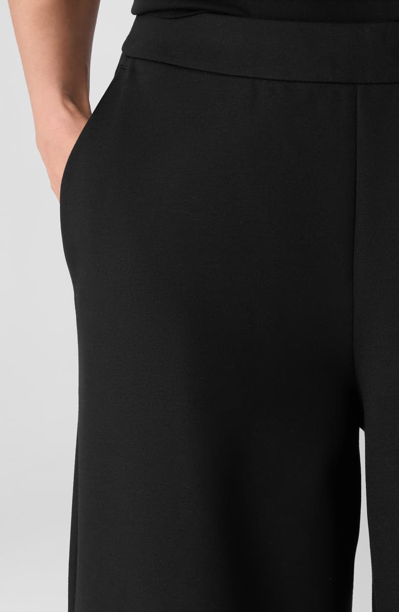 Eileen Fisher Ankle Wide Leg Pants, Alternate, color, Black