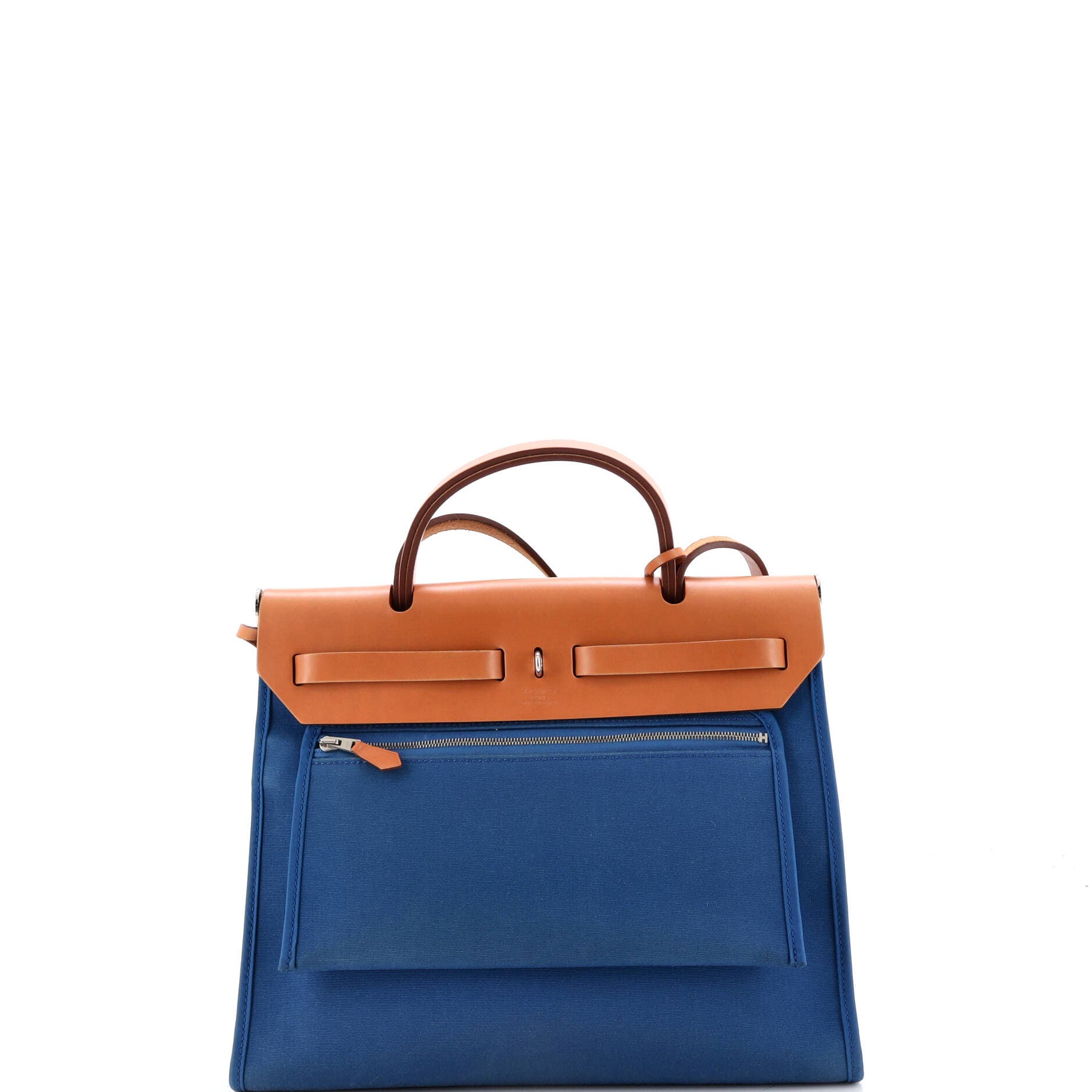Herbag Zip Leather and Toile 31, Alternate, color, Blue