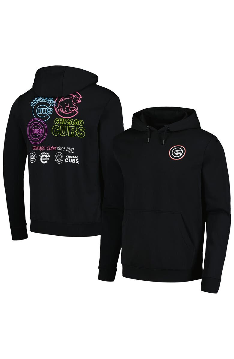 LEVELWEAR Men's Levelwear Black Chicago Cubs Podium Vintage Pullover Hoodie, Main, color, 