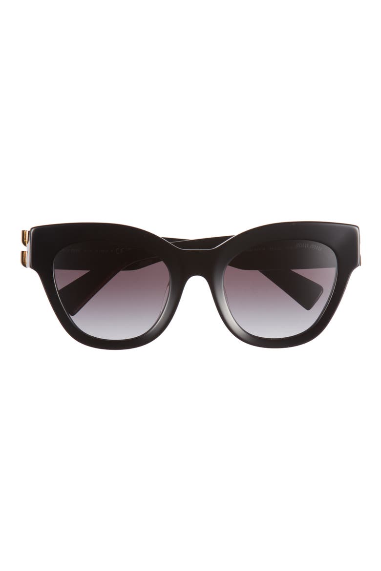 51mm Gradient Square Sunglasses, Main, color, BLACK / GREY GRADIENT