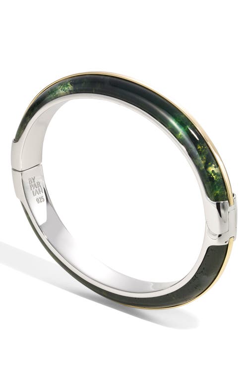 By Pariah Essentials Stacking Bangle In Moss Agate