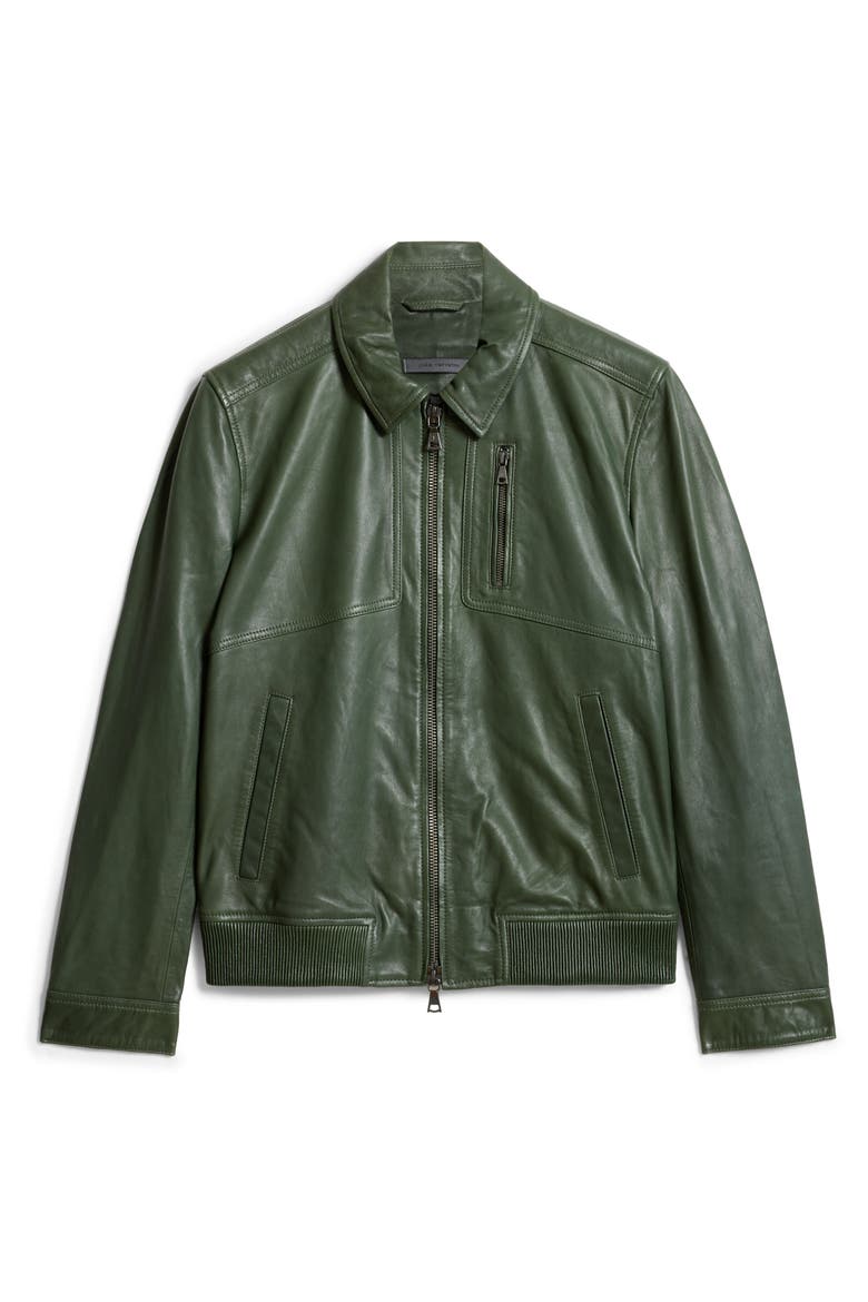 Kai Leather Aviator Jacket, Alternate, color, MOSS