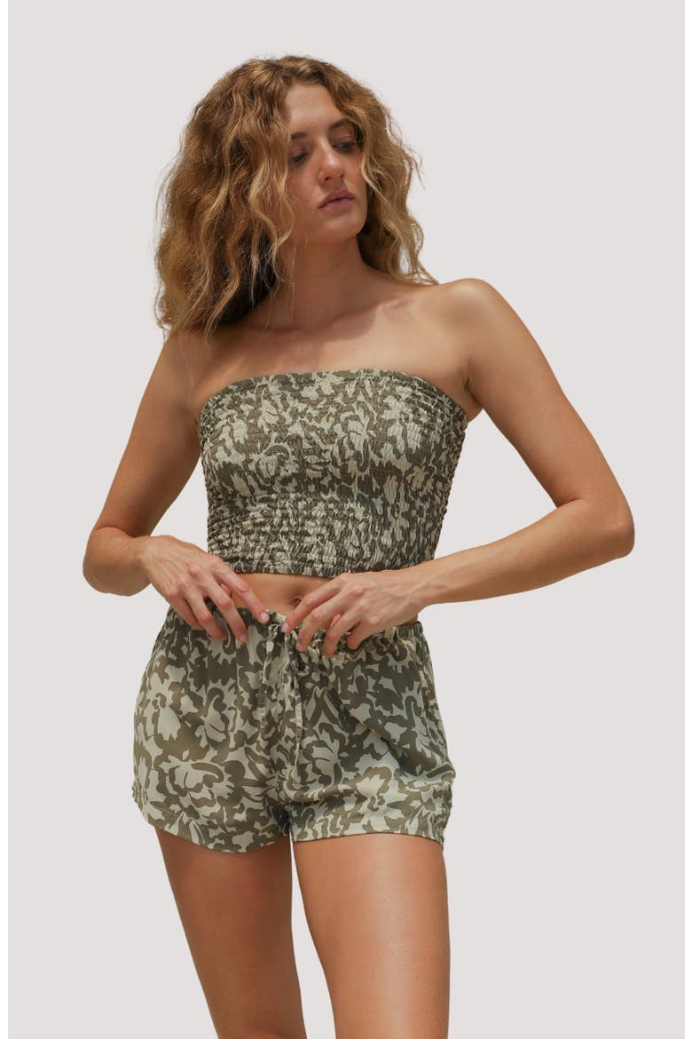 Leo Patterned Cover-Up Shorts, Alternate, color, BAJA BLOOM