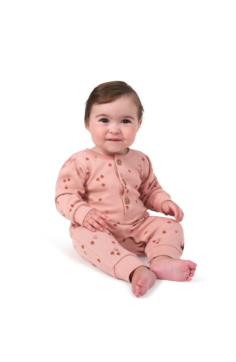 Modern Moments<sup>™</sup> by Gerber Waffle Knit Romper, Alternate, color, Little Apples