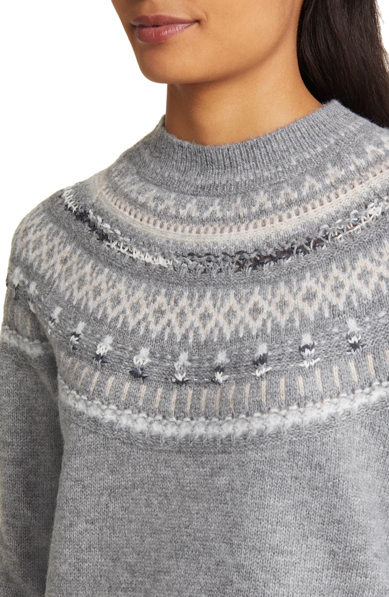 Caslon<sup>®</sup> Fair Isle Funnel Neck Sweater, Alternate, color, 