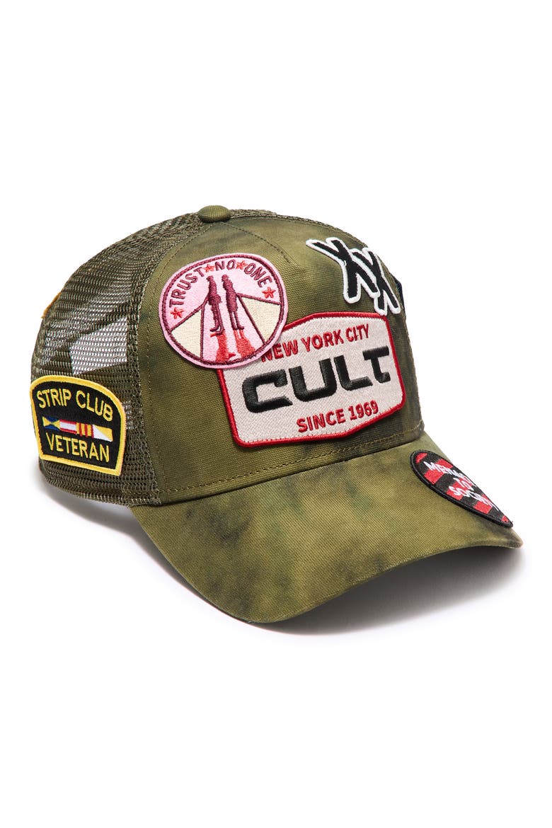 Camo Patch Trucker Hat, Alternate, color, CAMO