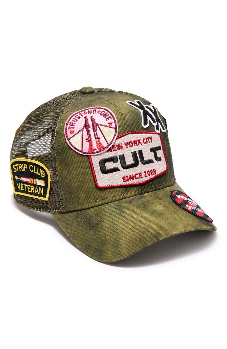 Cult of Individuality Camo Patch Trucker Hat, Alternate, color,