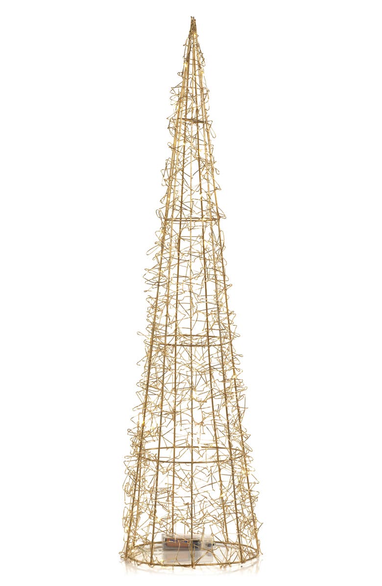 Zodax Set of 2 Wire LED Trees, Main, color, Gold