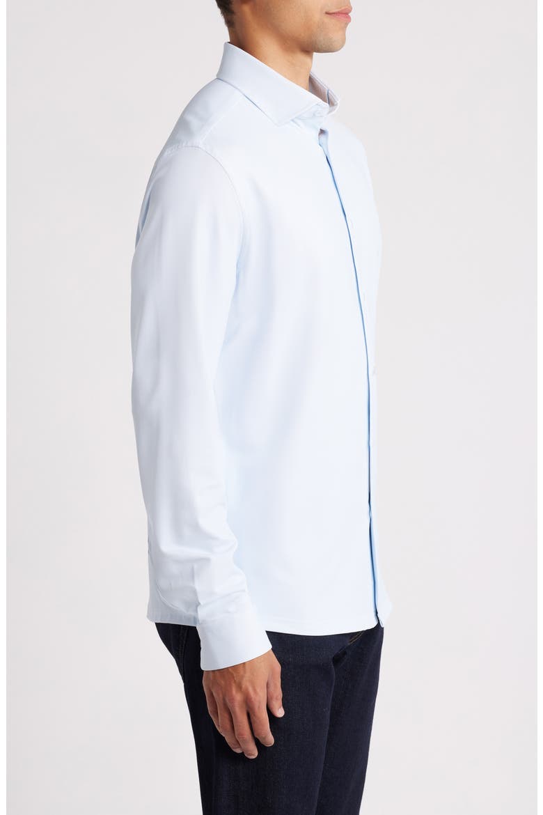 Techno Stretch Solid Performance Button-Up Shirt, Alternate, color, LT. BLUE