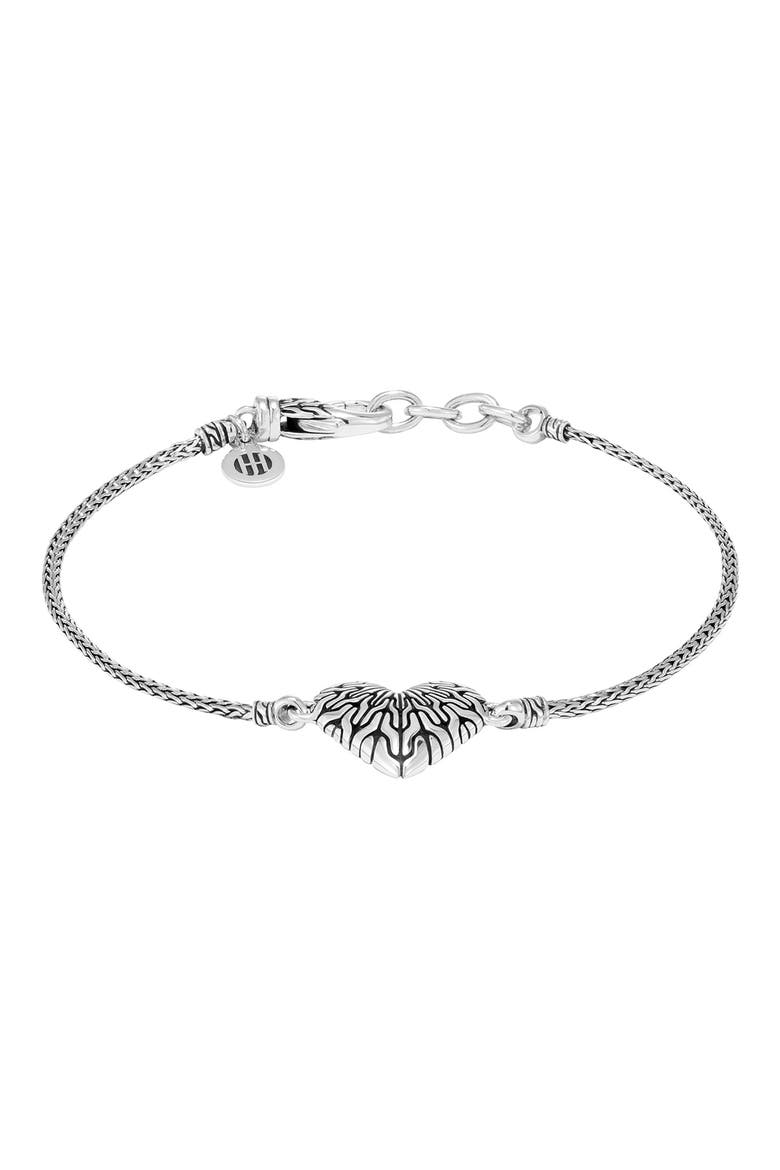 Heart Pendant Bracelet, Alternate, color, SILVER