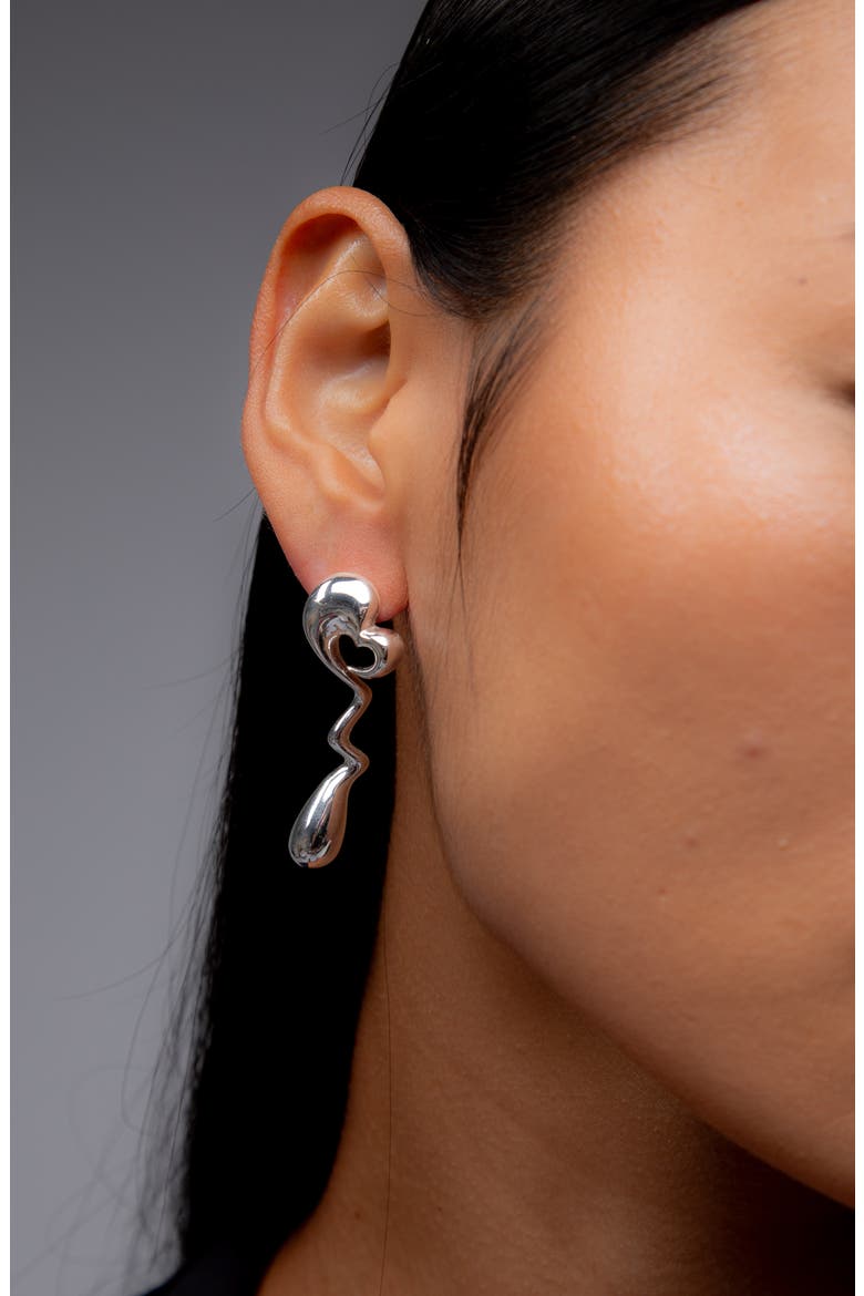 Agaoi Drop Face On Stud Earrings In Silver, Alternate, color, Silver