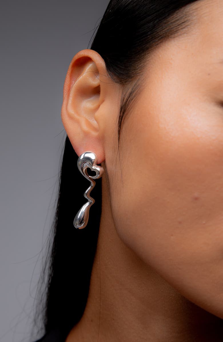 YOJ Agaoi Drop Face On Stud Earrings In Silver, Alternate, color, Silver