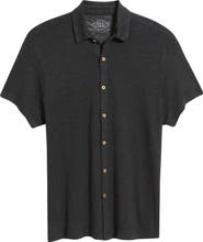 ALEX CRANE Ola Linen Knit Short Sleeve Button-Up