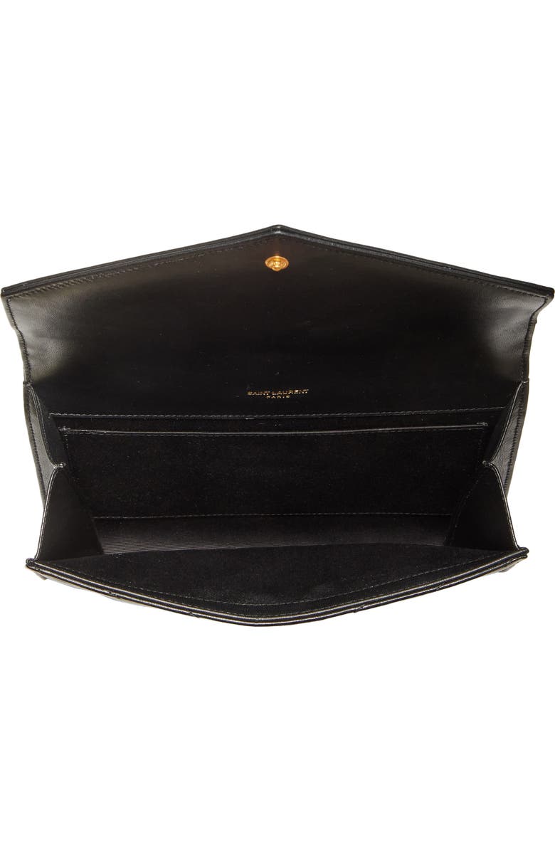 Saint Laurent Cassandre Matelassé Leather Flap Pouch, Alternate, color,
