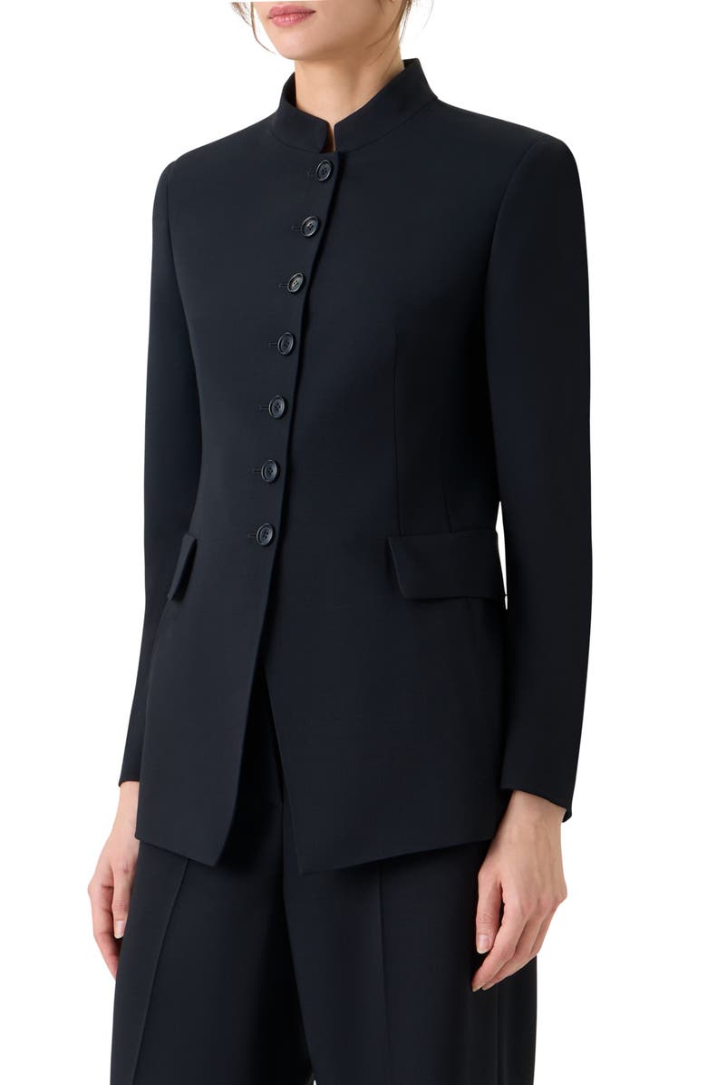 Akris Kev Wool Blend Jacket, Alternate, color, Black