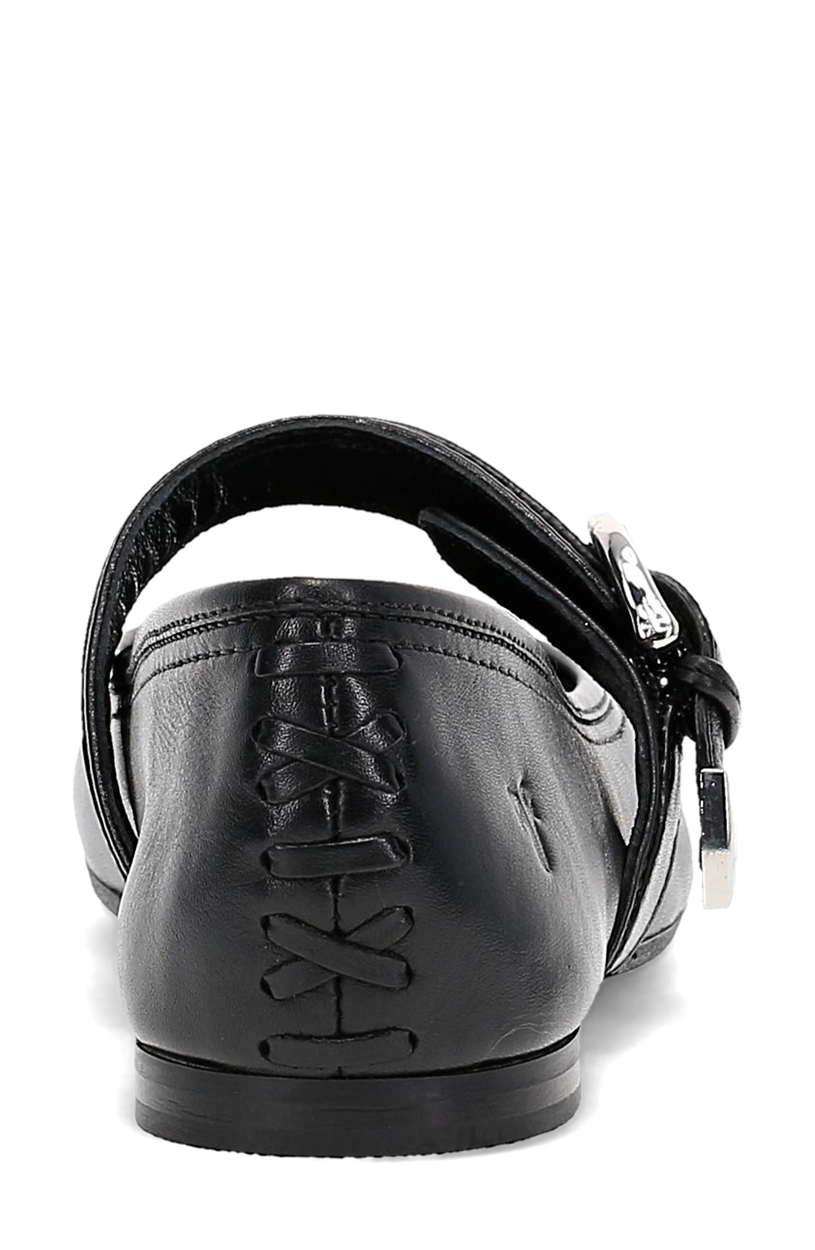 Frye Heather Pointed Toe Mary Jane Flat, Alternate, color, Black