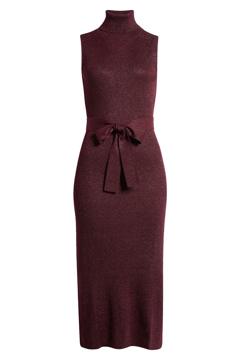 Zoelle Glitter Knit Sweater Dress, Alternate, color, BURGUNDY SPARKLE