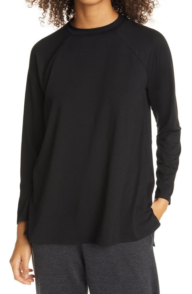 Eileen Fisher Raglan Sleeve Stretch Jersey Tunic, Main, color, 