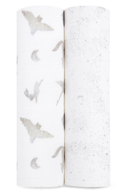 Assorted 2-Pack Organic Cotton Muslin Swaddling Cloths