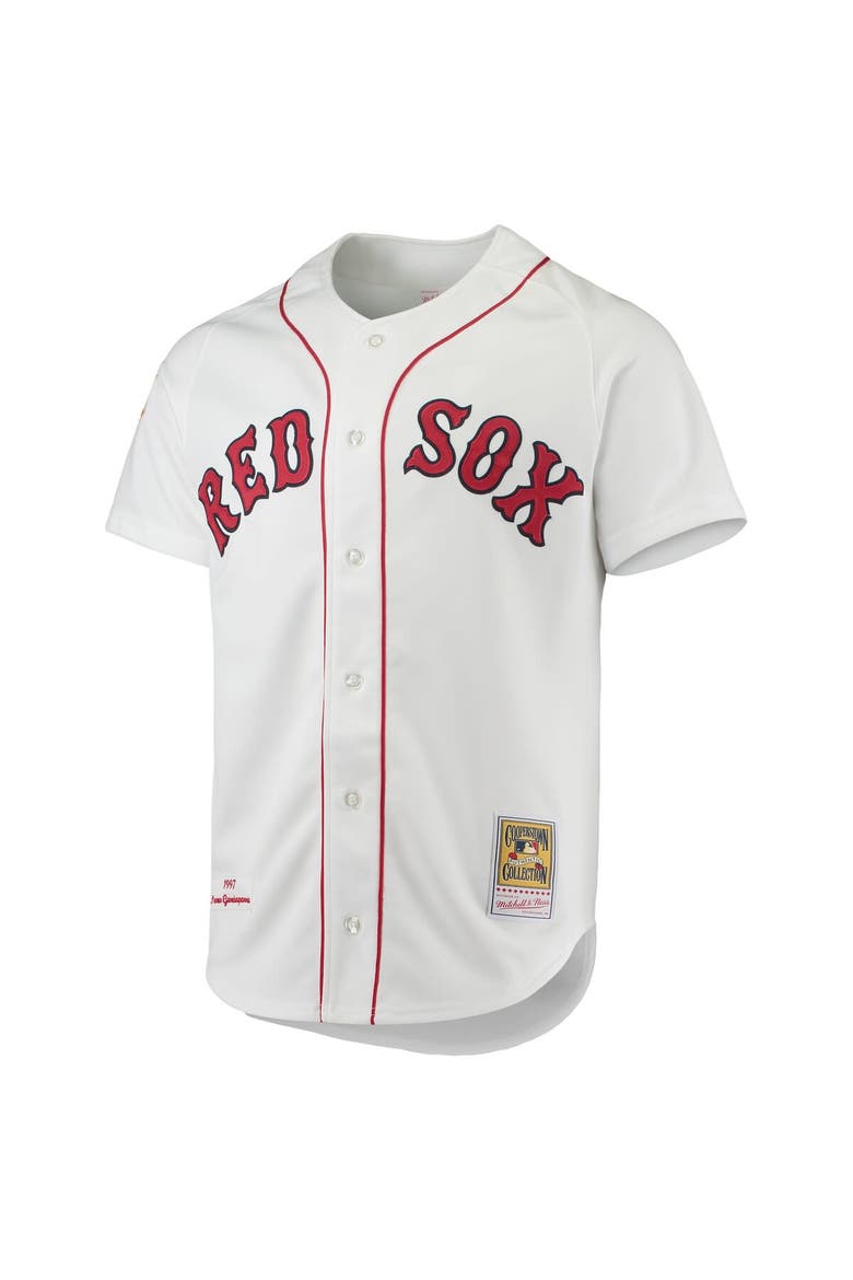 Men's Mitchell & Ness Nomar Garciaparra White Boston Red Sox 1997 Cooperstown Collection Authentic Jersey, Alternate, color, White
