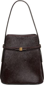 TOTEME Belted Genuine Calf Hair Bucket Bag