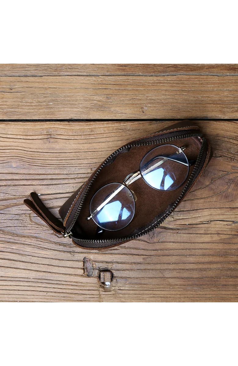 STEEL HORSE LEATHER The Paavo Leather Pen Case | Leather Makeup Pouch, Alternate, color, Dark Brown