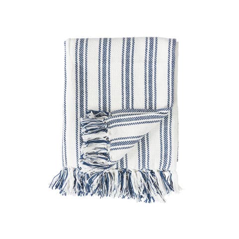 Ticking Stripe Cotton Throw Blanket 50" x 60"