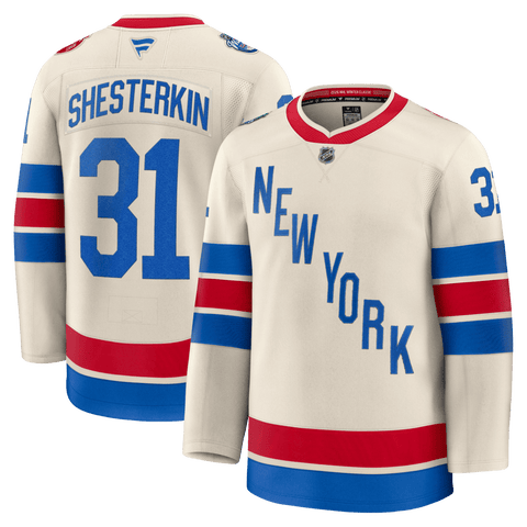 Men's Fanatics Igor Shesterkin Beige New York Rangers 2026 NHL Winter Classic Premium Jersey
