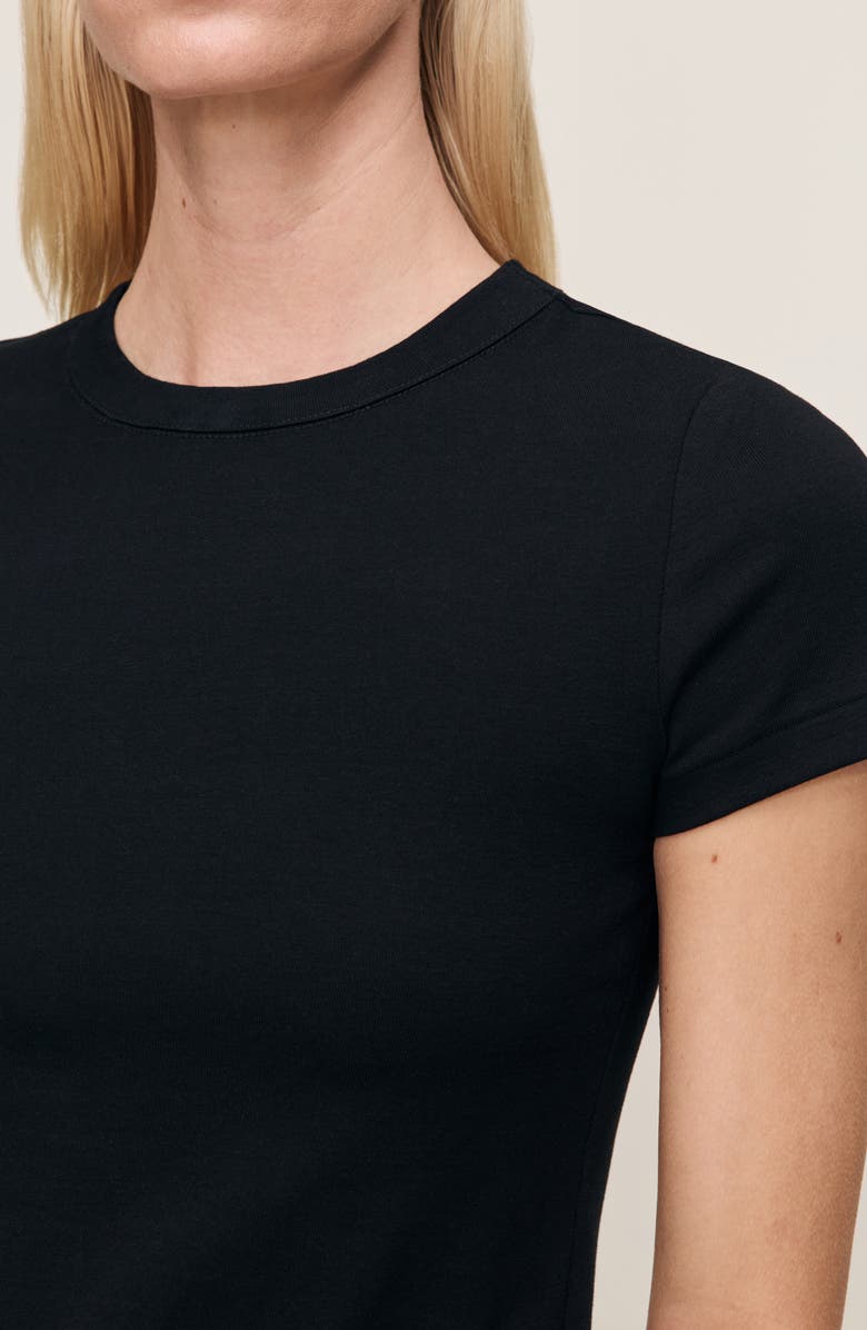 DL1961 Shrunken Cotton T-Shirt, Alternate, color, Black