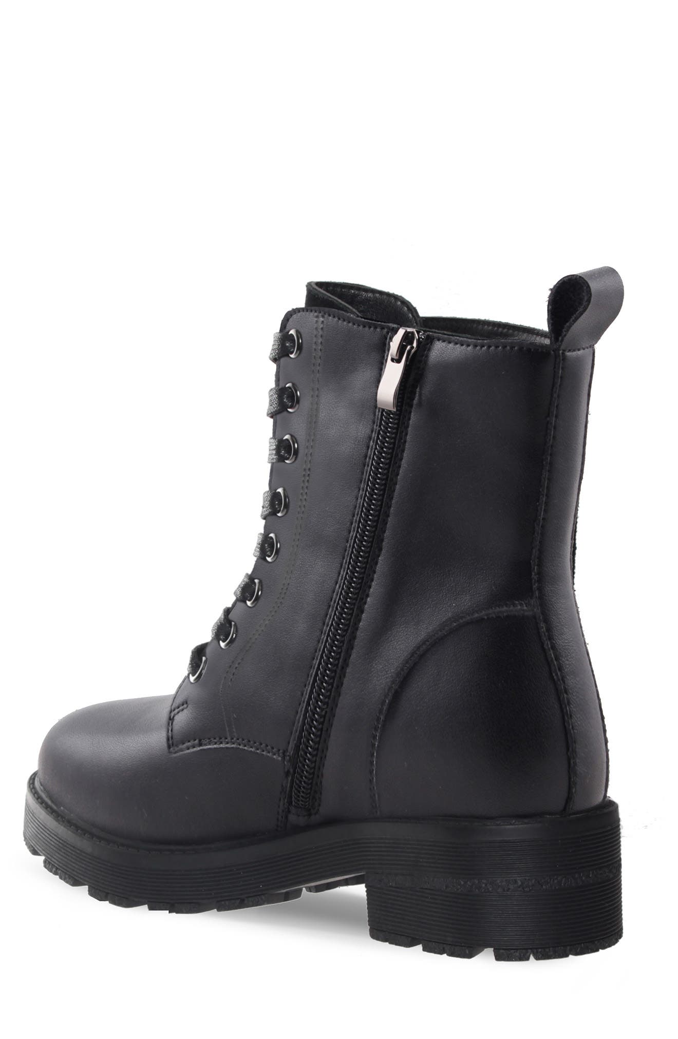 AquaDiva Noma Leather Lace-Up Boot, Alternate, color, Black Leather