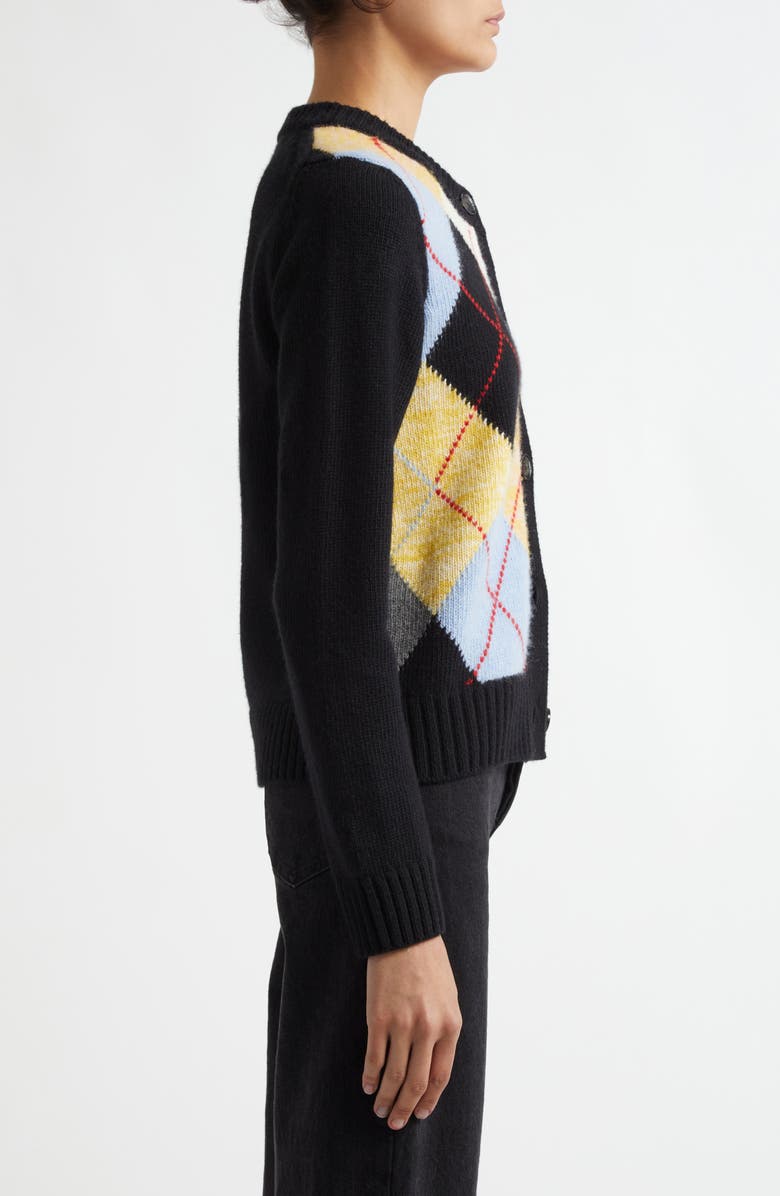 Ganni Harlequin Wool Blend Argyle Cardigan, Alternate, color, 