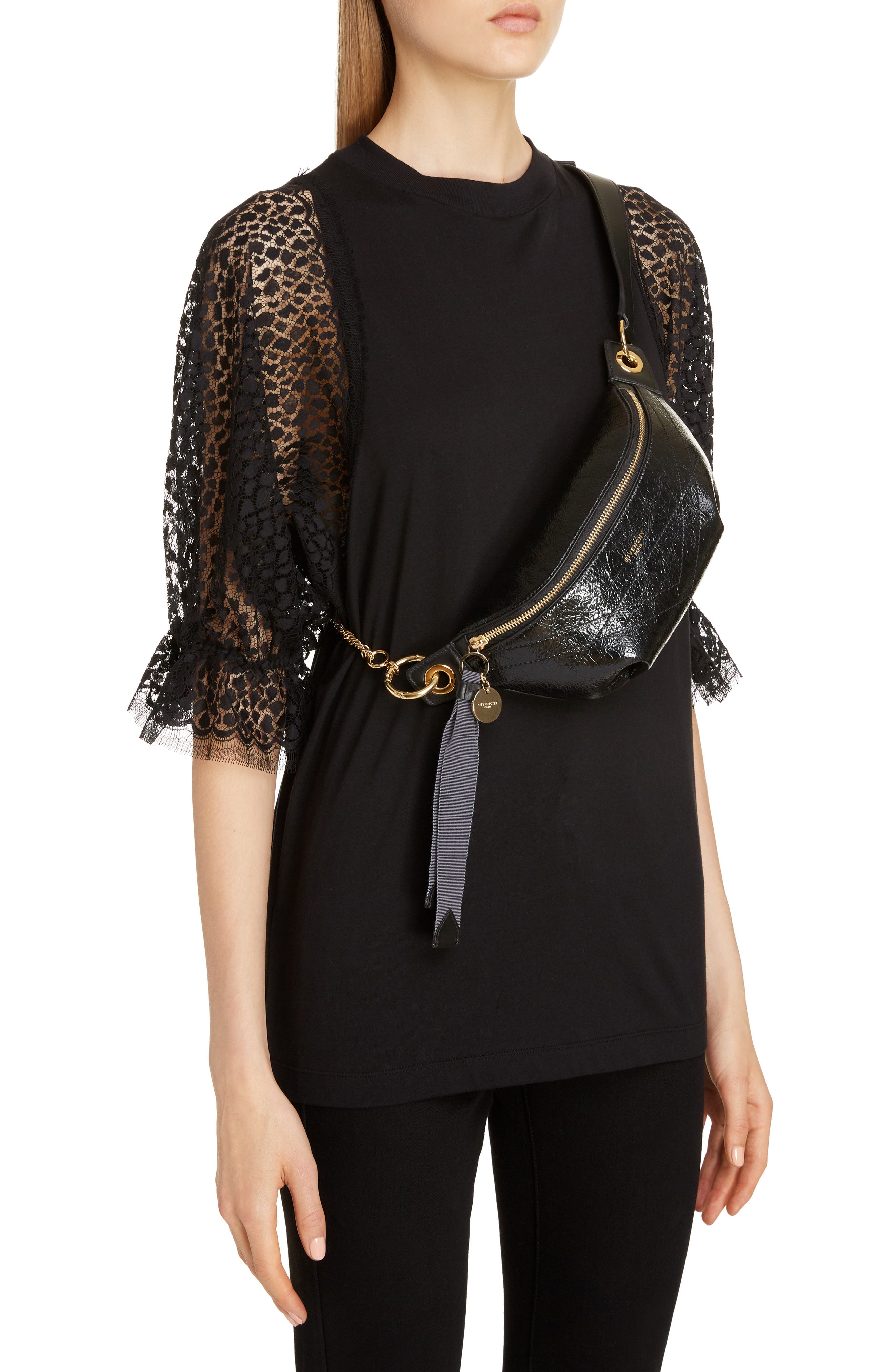 Givenchy Quilted Leather Belt Bag, Alternate, color, 