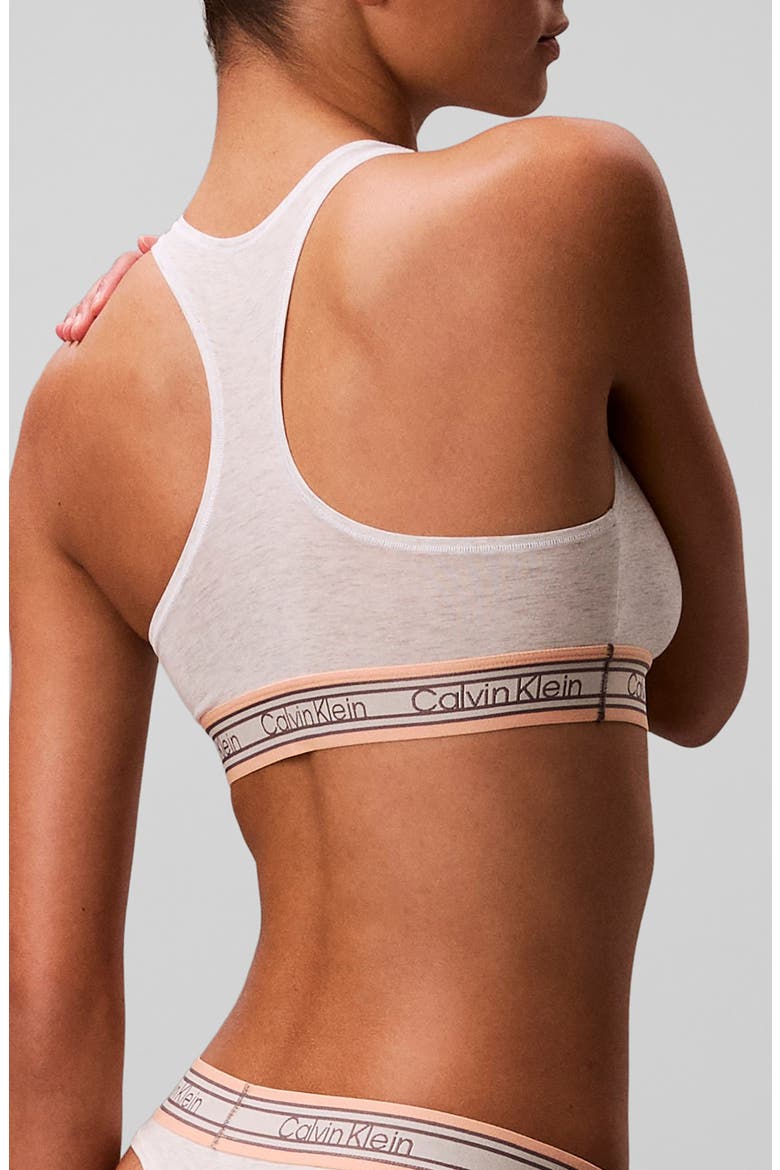 Icon Cotton Blend Bralette, Alternate, color, SNOW HEATHER