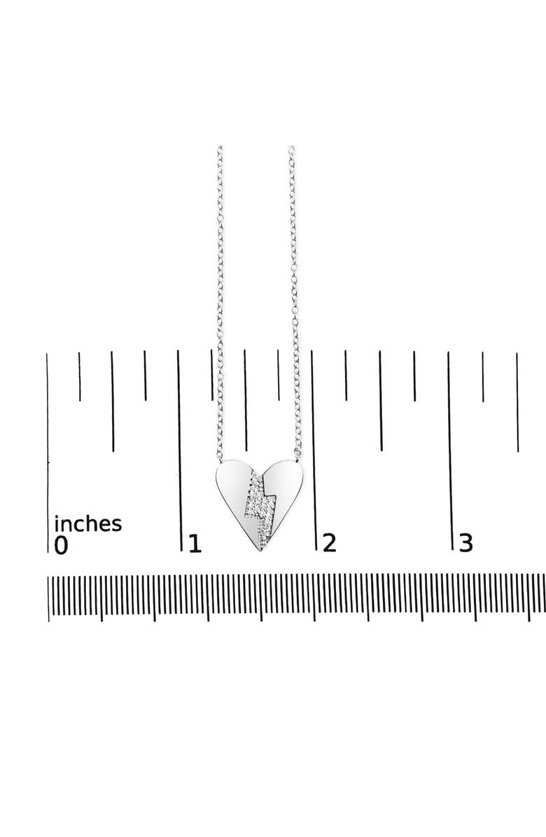Haus of Brilliance .925 Sterling Silver Diamond Broken Heart Pendant Necklace, Alternate, color, White