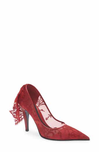 McQueen Drape Lace Pointed Toe Pump