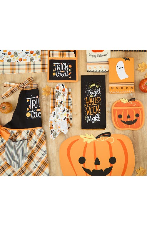 Design Imports Jack-o'-latern Set Of Four Placemats In Orange