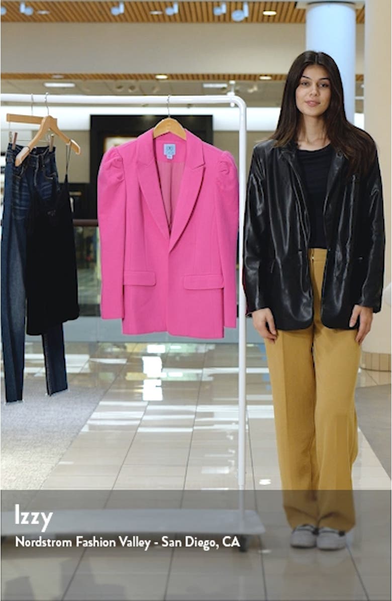 Puff Shoulder Open Front Ponte Blazer, sales video thumbnail
