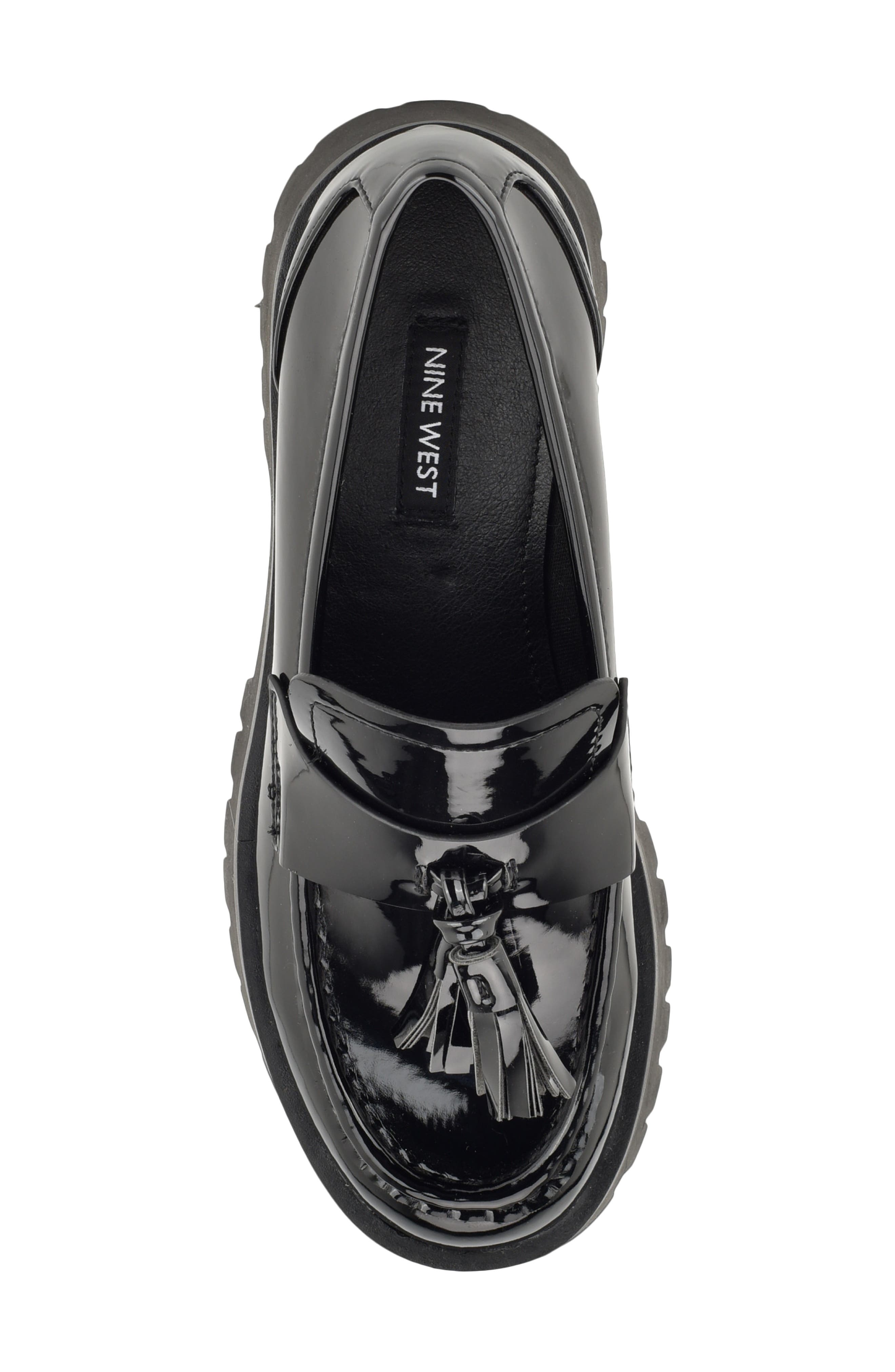 Garry Platform Tassel Loafer, Alternate, color, BLACK PATENT
