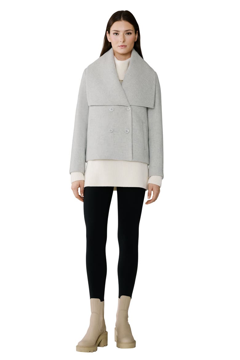 Tala Double Breasted Wool Blend Coat, Alternate, color, STONE BLUE HEATHER