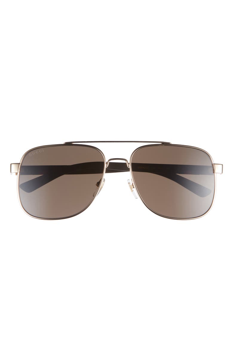 Gucci Aviator Sunglasses, Main, color, Gold Brown