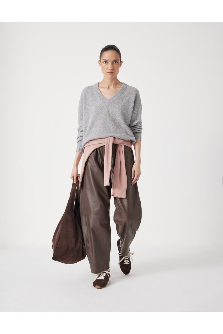 Scarlett Cashmere V Neck Sweater, Alternate, color, Grey Marl